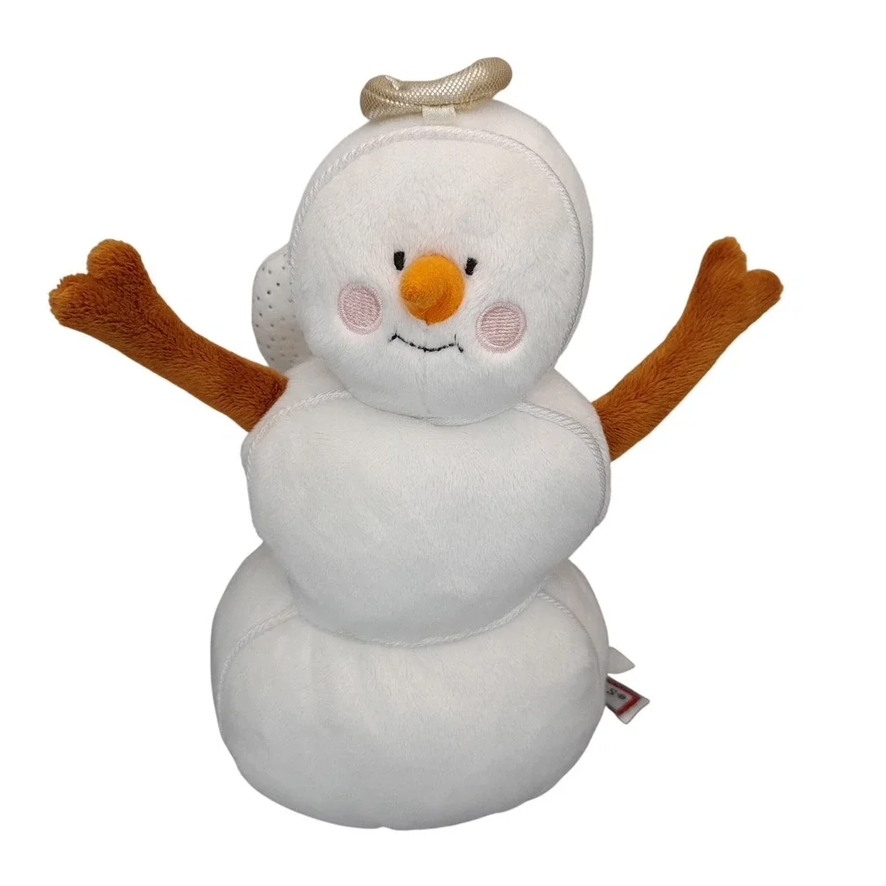 Douglas The Cuddle Toy Angel Snowman Plush White Gold Halo Silver Wings 8 inch